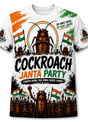Cockroach Janta Party T-Shirt | Ek Nayi Soch Ek Nayi Janta | Political Protest Tee India | Youth Movement Shirt PoliticalAccessories.in