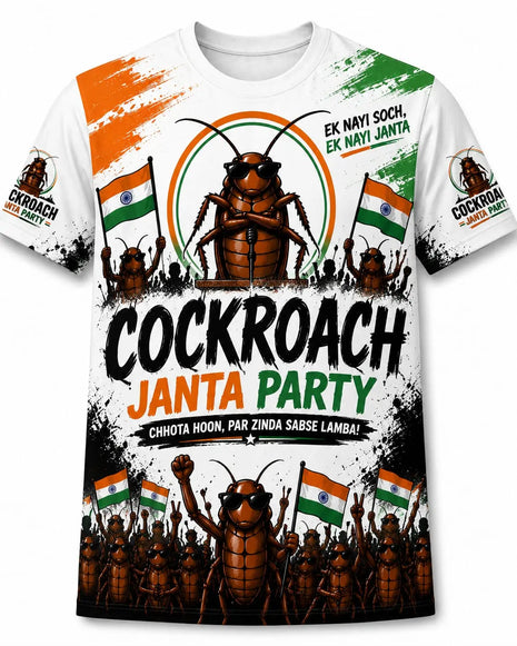 Cockroach Janta Party T-Shirt | Ek Nayi Soch Ek Nayi Janta | Political Protest Tee India | Youth Movement Shirt PoliticalAccessories.in