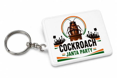 Cockroach Janta Party Keychain | Political Accessories India | CJP Official Logo Keychain | Funny Political Gift PoliticalAccessories.in