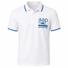 AAP Aam Aadmi Party Polo T-Shirt — White with Blue Trim PoliticalAccessories.in
